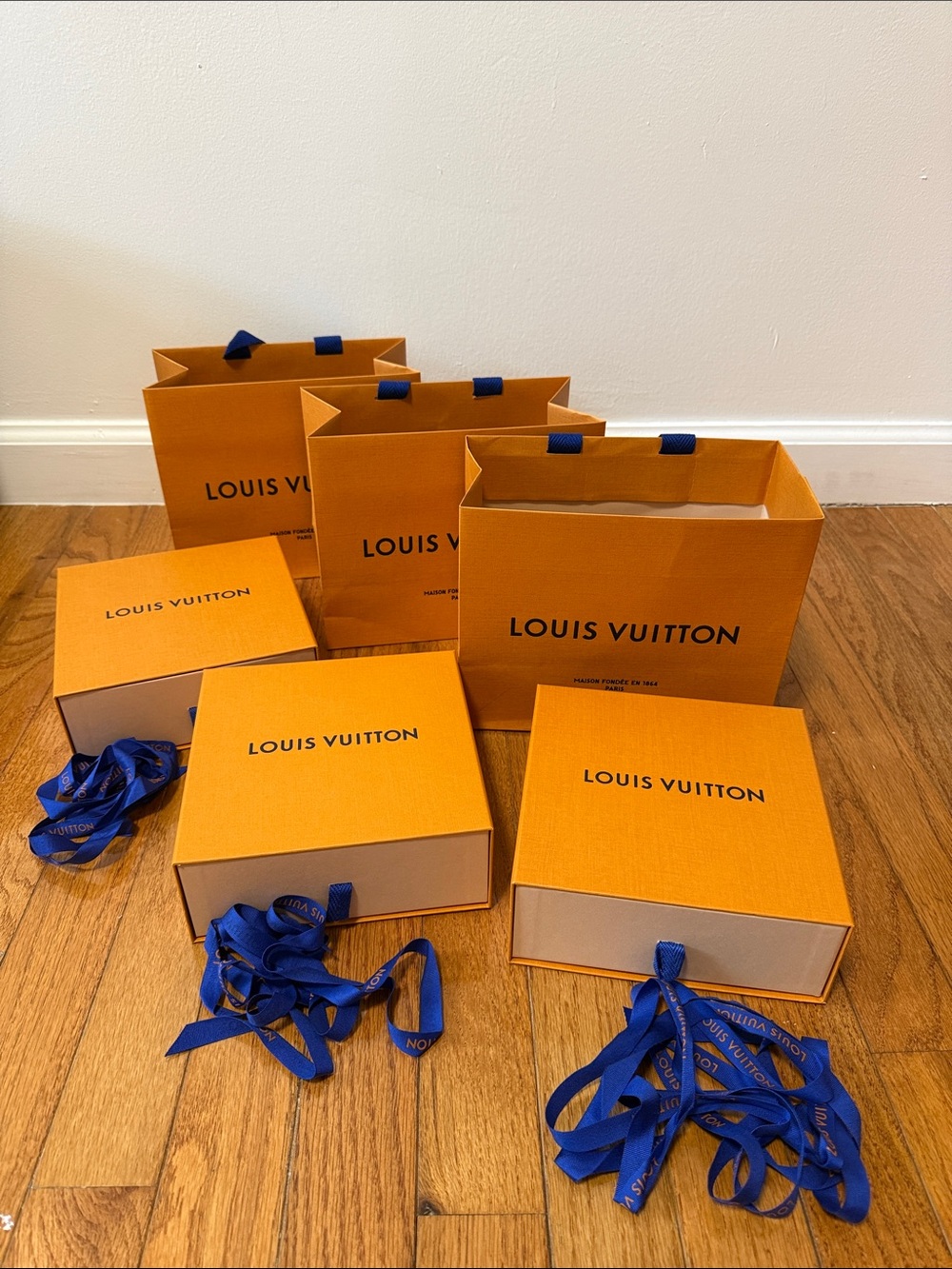 3 x Louis Vuitton Shopping Bags & Boxes (all for $60)